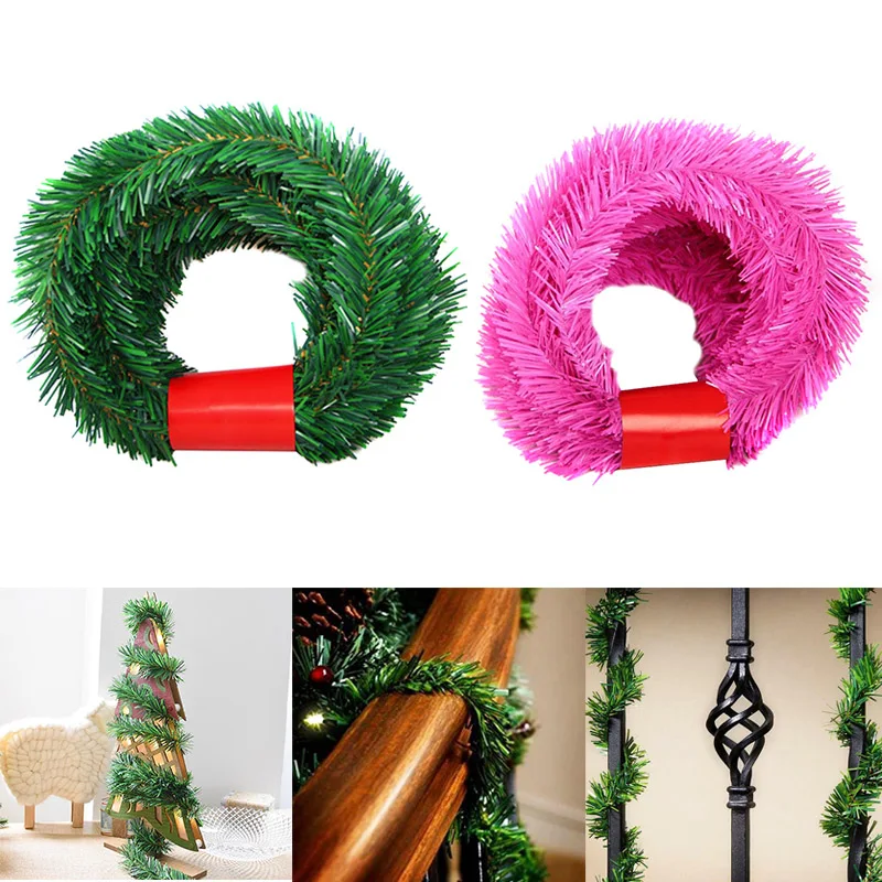 5.5Meter DIY Garland Christmas Decor Fireplace Xmas Tree Pine Leaves Wreaths Rattan Christmas Decor Xmas Tree 5.5 Meter Garland