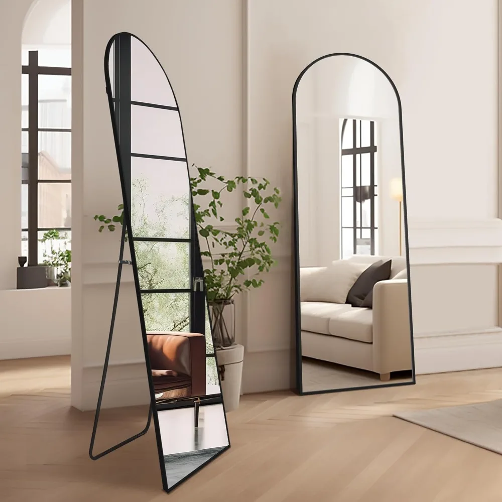 Delma Standing Mirror Full Length,Mirror Full Body,Large Floor Mirror with Arched Frame for Wall Entryway Door Bedroom Bathroom