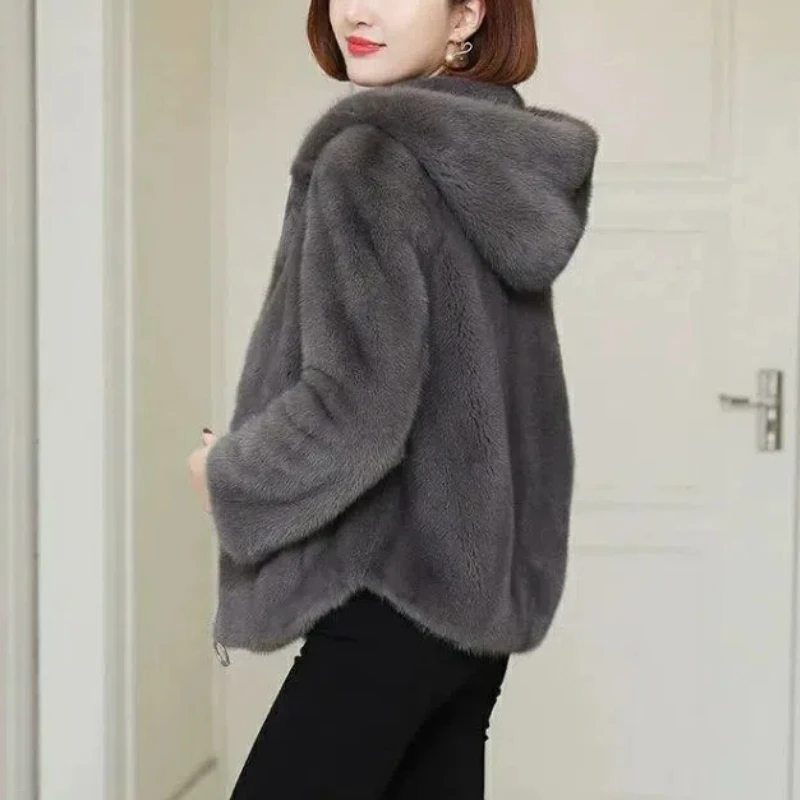 Autumn Winter New Fashion Hoodies Long Sleeve Solid Coral Fleece Trench Women's Clothing Loose Casual Pockets Korean Chic tops