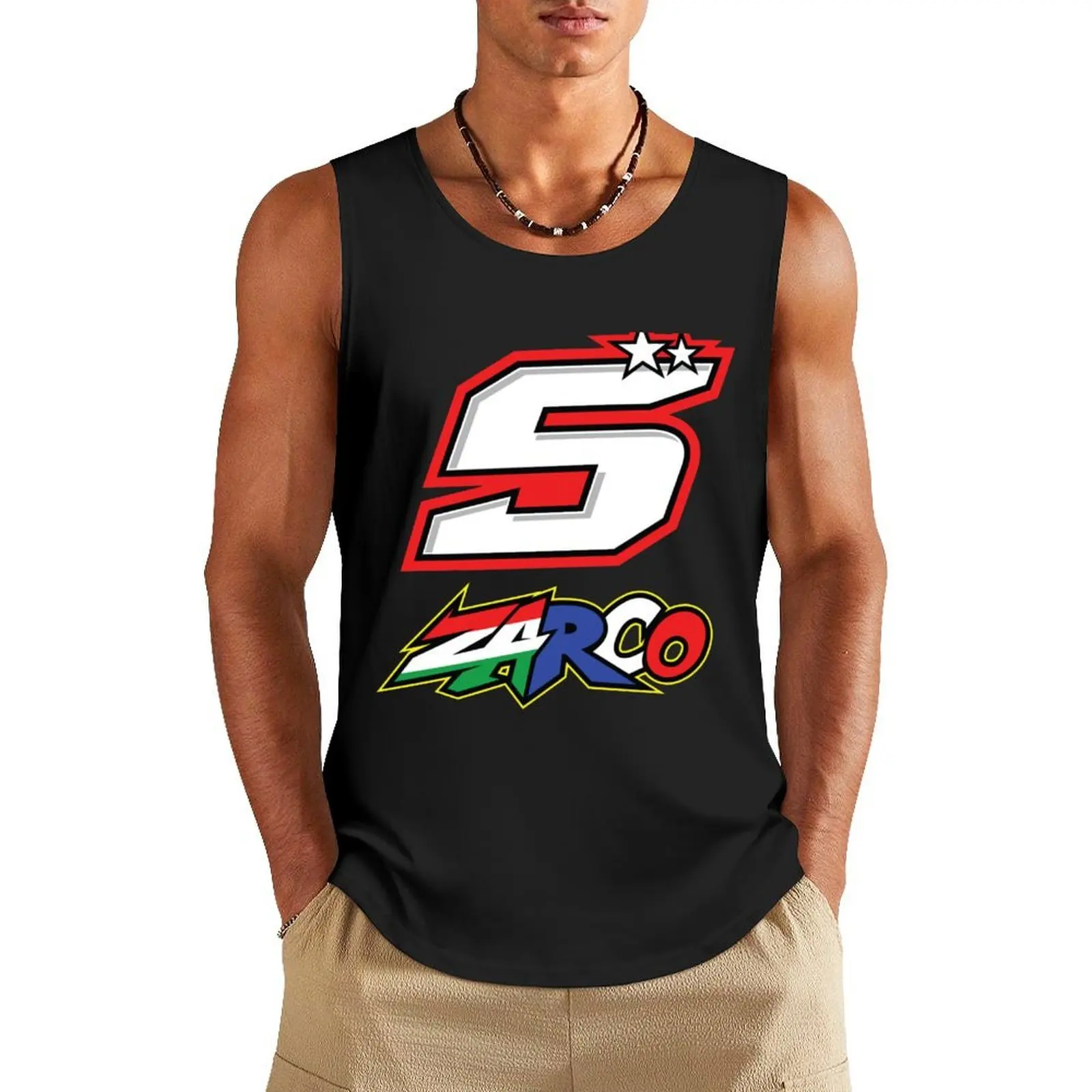 

Johann Zarco Number 5 Tank Top Men's t-shirts Man clothes for gym sleeveless Men's t-shirts gym men