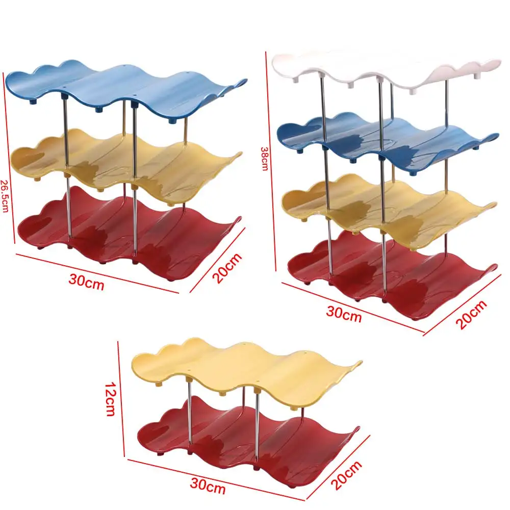 2/3/4 Layers Wavy Multi-layer Finishing Rack Large Capacity Saving Space Water Cup Holder Anti-Fall Water Bottle Storage Rack