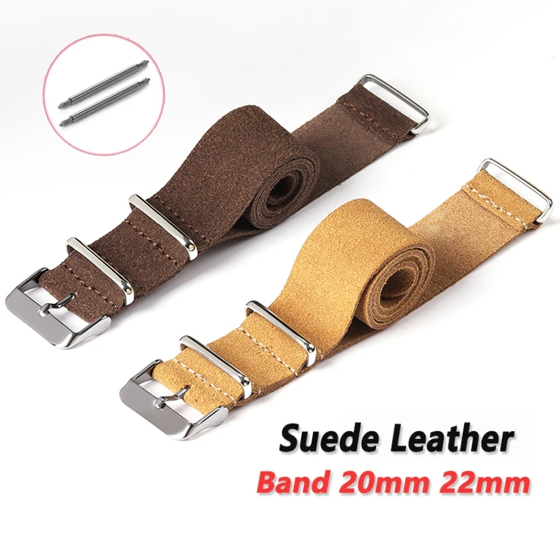 Suede Leather Strap 22mm 20mm Universal Band for Seiko Watchbands Bracelet for Samsung Galaxy Watch 5 4 3 Replacement Straps