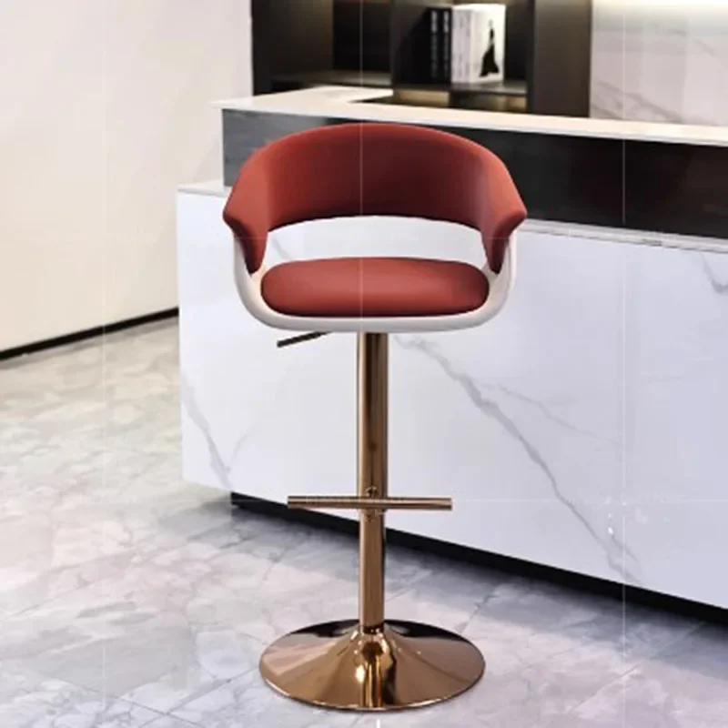 Quality Leather Bar Chairs Nordic Brown Trendy Modern Design Bar Chairs Living Room Swivel Taburete Cocina House Accessories - Image 2
