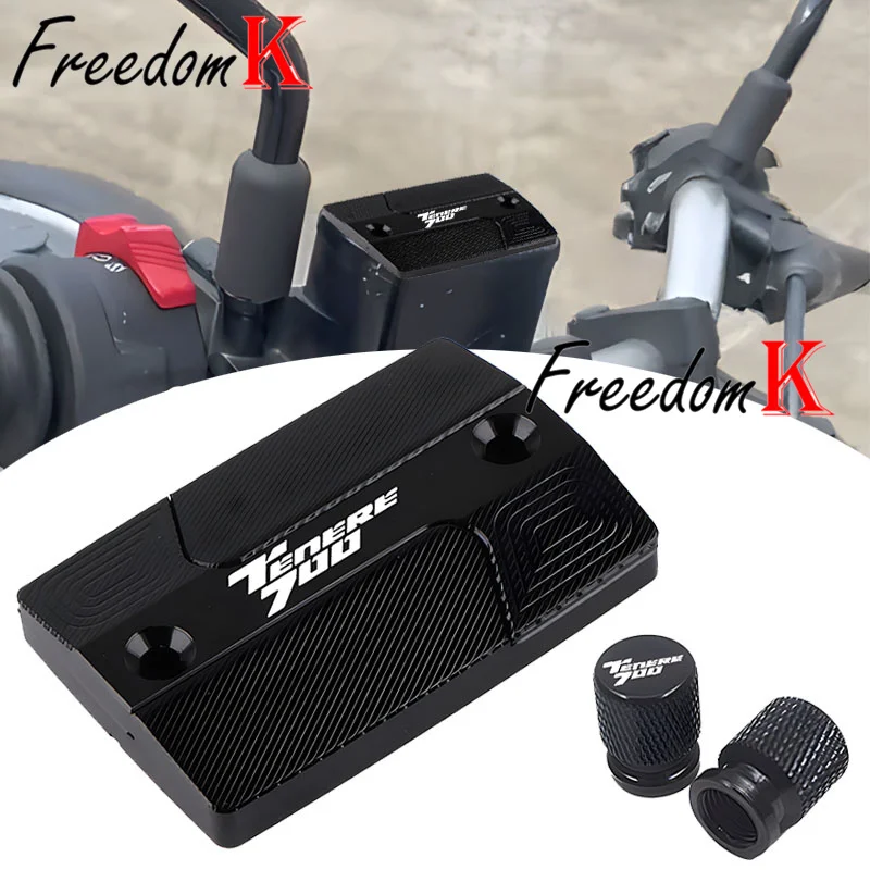 

Motorcycle accessories quality CNC Front Brake Reservoir Fluid Tank Cover Oil Cup Cap Fit For TENERE 700 Tenere700