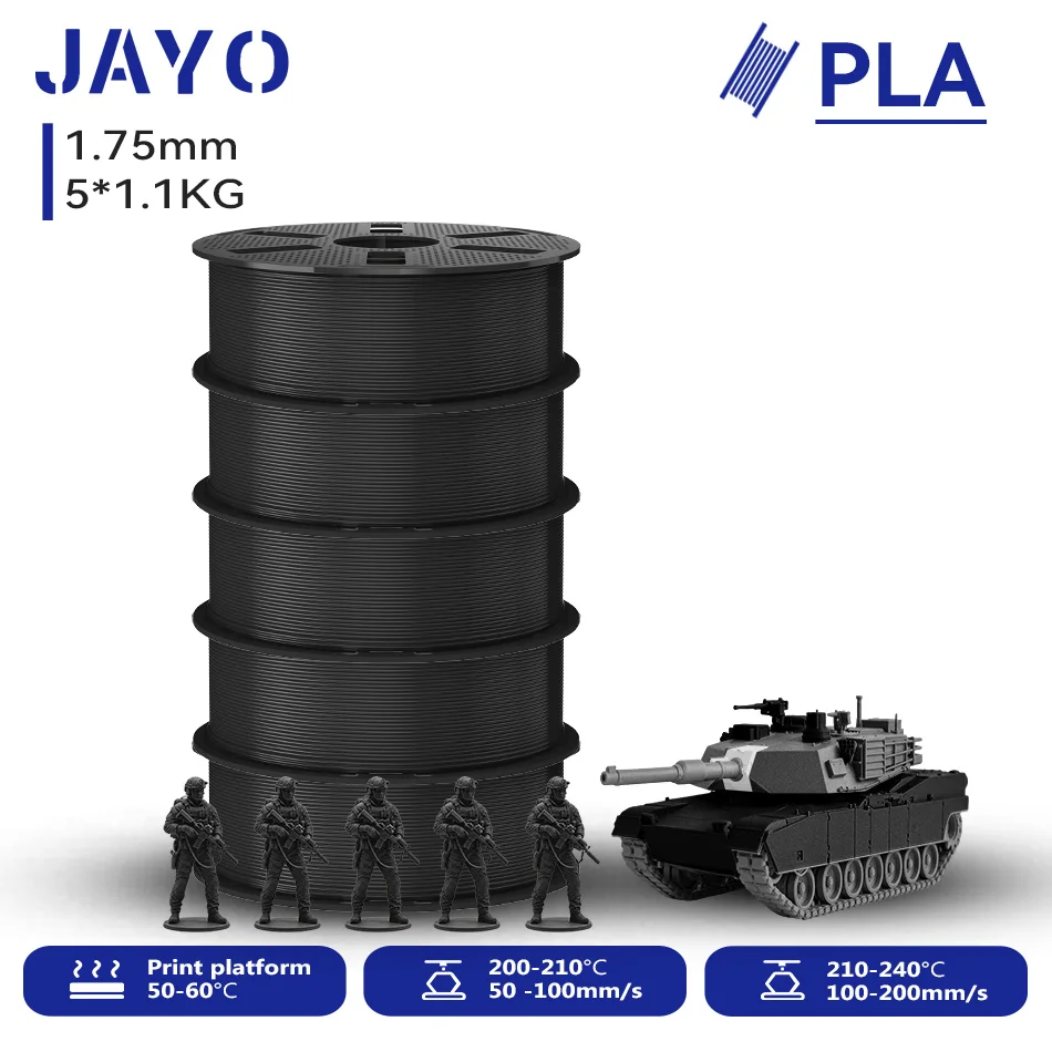 JAYO 3D PETG/PLA/PLA PLUS Printer Filament 1.75mm 5.5KG 100% Geen Bubble Niet-giftige 3D-printmaterialen voor 3D-printer en 3D-pen