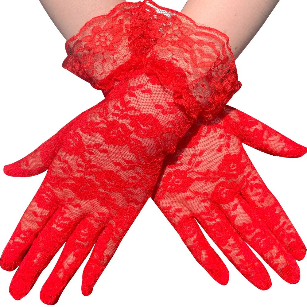 Sexy Lace Lace Gloves Summer Bridal Gloves Driving An Electric Bike Riding A Bike Shading and Sun Protection Short Style Gloves
