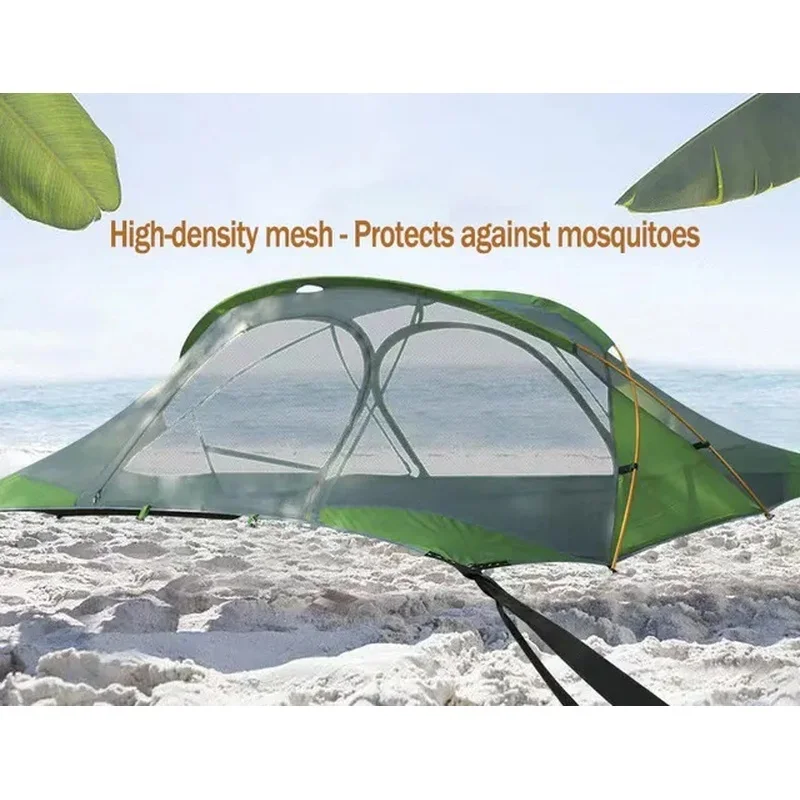 Traveler Camping Outdoor Hiking Waterproof Hammock Tree Flat Bottom Bed Hanging Off Ground Tent Hammock Tent