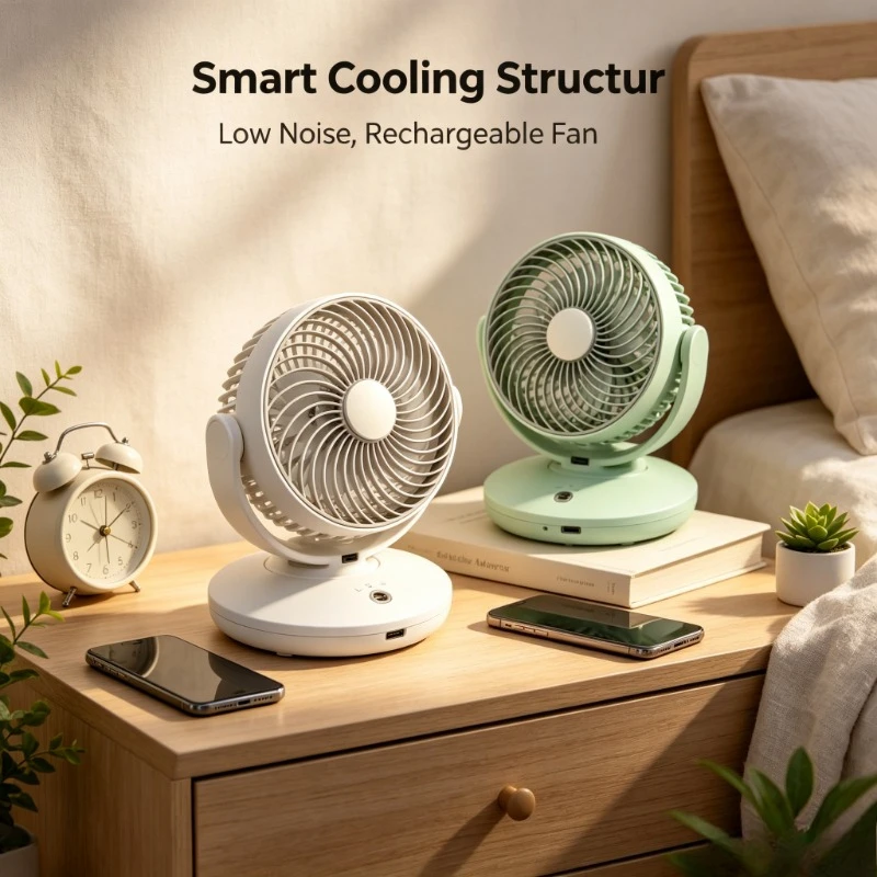 1. USB Rechargeable Mini Cooler Fan, Multi‑Angle Setting For Desk Study And Daily Indoor Relax Use