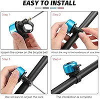 Practical Bicycle Bells for Mountain Bicycle Handlebars Loud Crisp Clear,Aluminum Road Bike Ring Bell for Adults Kids Boys Gir