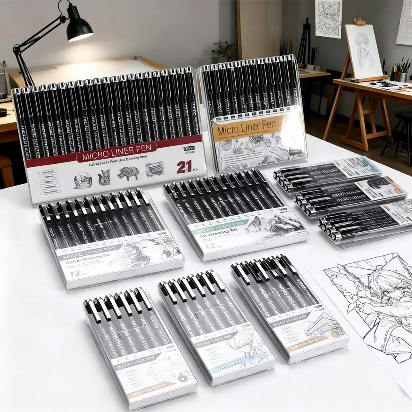 Rotulador de Pigmento Tipo Micron, Resistente al Agua, a la Decoloración y a las Manchas, para Dibujos, Comics, Arte Lineal y Bullet Journal