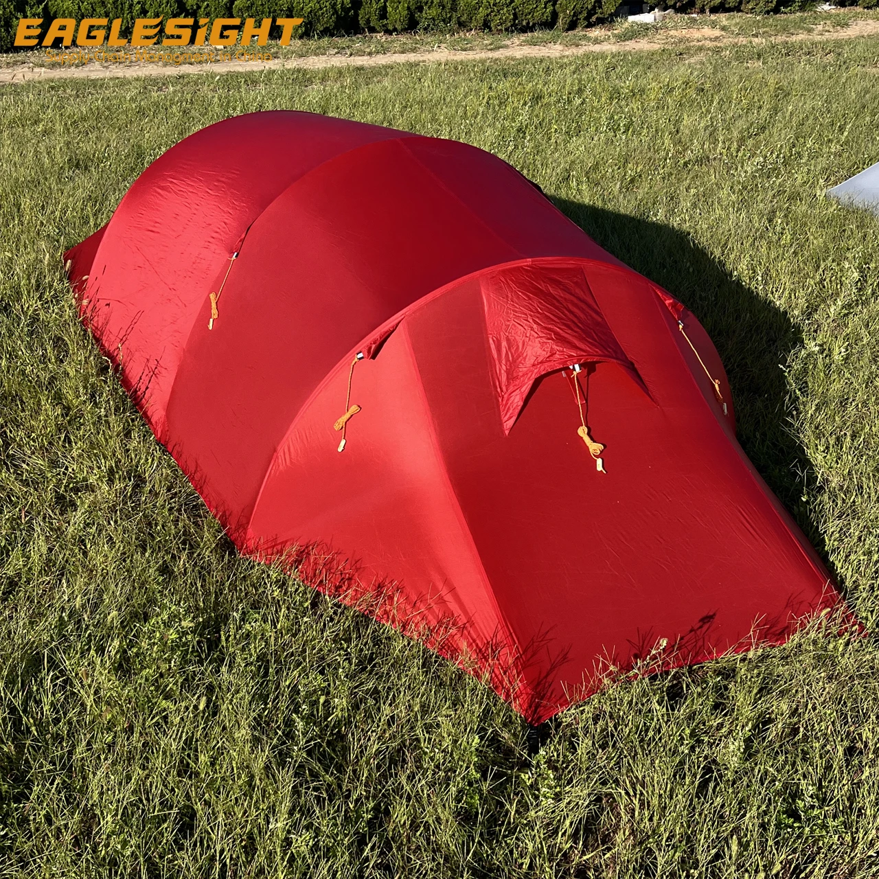High-End 2-Person Ultralight Tent Tunnel Double Layers 4-Season Aluminum Poles and Mesh Fabric for Hiking Mountaineering Tent