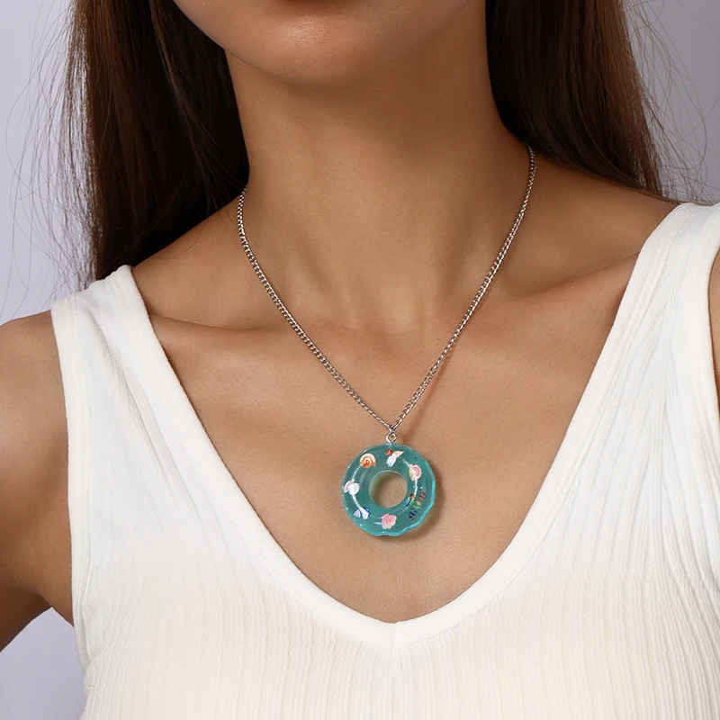 Aihua Nette Böhmen Neue 3D Lustige Schwimmen Ring Halskette für Frauen Mädchen Sommer Strand Party Urlaub Schmuck Kinder Geburtstag Geschenke – Detail 25