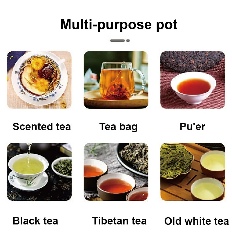 Tea Maker Black Tea Pu\'er Glass Steam Teapot Automatic Thermal Insulation Steam Boiling Tea Kettle Health Pot Heating Pot 1.2L