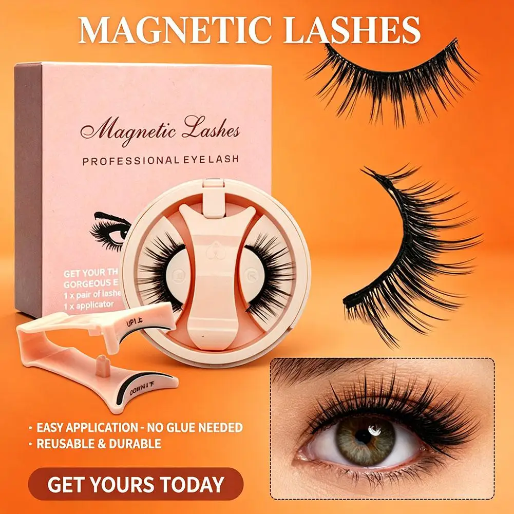 Reusable Magnetic Lashes Magnetic Eyelashes Natural Look False Eyelashes with Applicator Easy to Wear and Remove Glue-Free - view 4