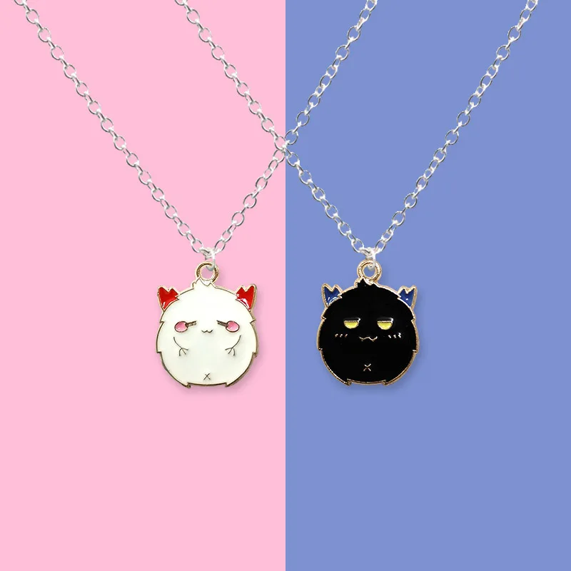 Cute Cartoon Ghost Friendship Couple Pendant Necklaces For Korean Fashion Female Men Best Friend Lovely Women Necklaces Jewelry