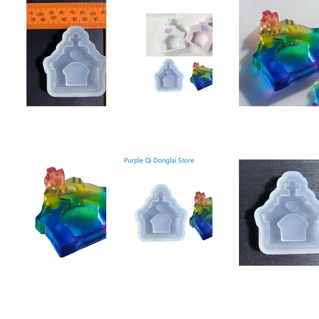 L21E Soft Silicone Resin Mold Love Church Mold Resin Art Craft DIY Handmade Jewelry Making Tool Silicone Mould