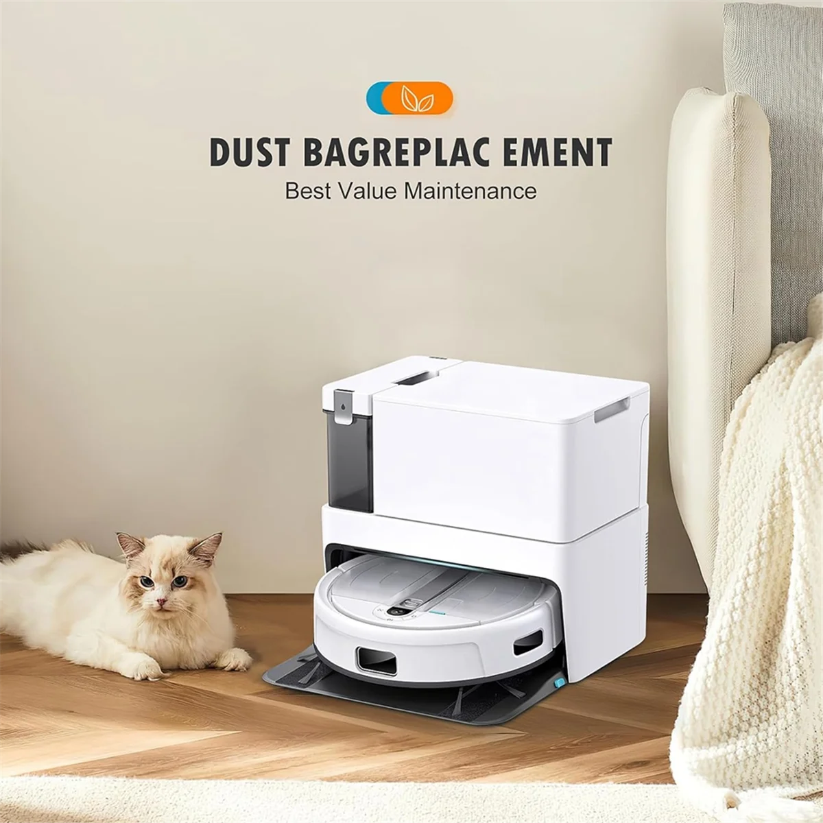 큐브 로봇 진공 자체 비우기 스테이션용 먼지 봉투, 진공 청소기 일회용 교체 가방, 8 팩