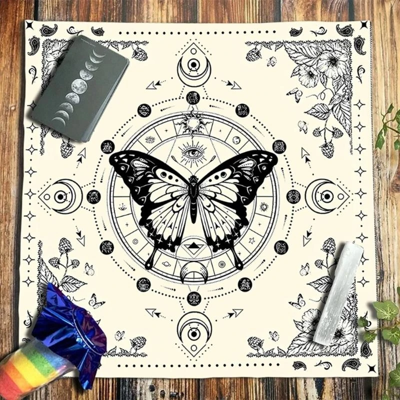 

Скатерть для гадания, луна, бабочка, астрология, карты Таро, скатерть, алтарь, ткань для гадания, аксессуары для настольной игры