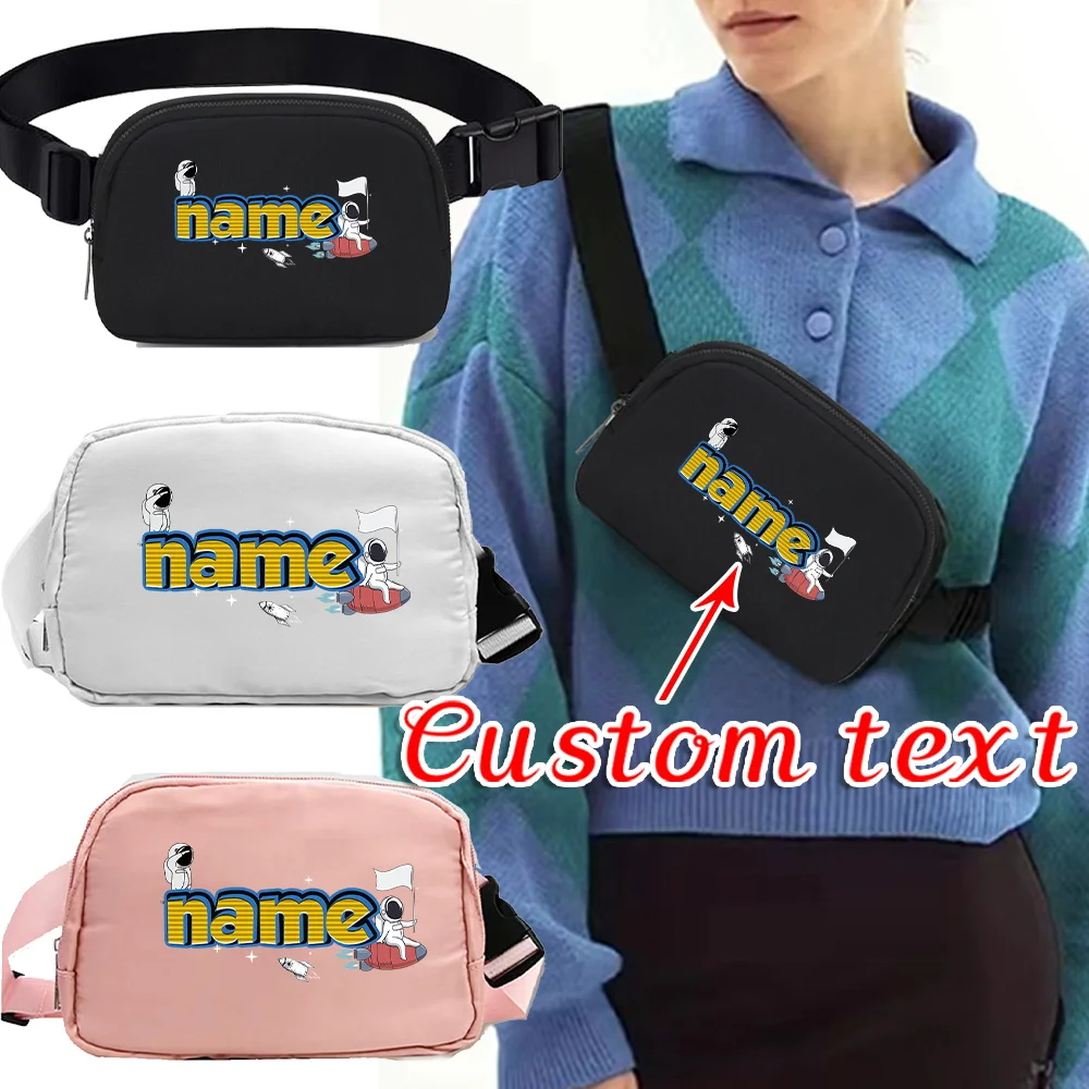 

Personalized Customization Name Nylon Waist Bag Fashion Crossbody Bag Sports Waist Bag Customized Product
