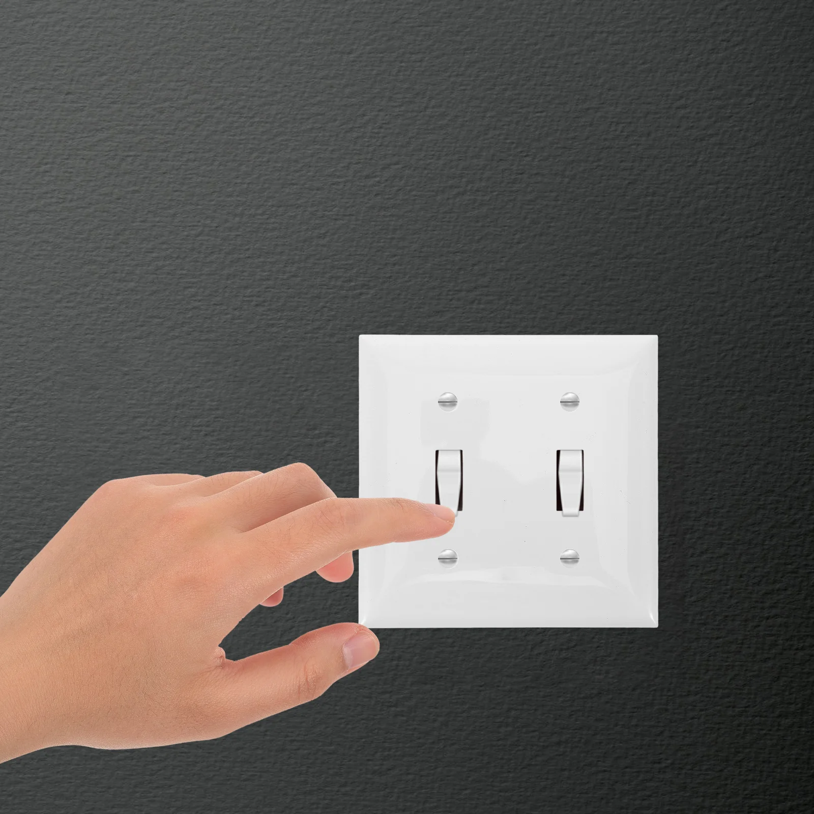 Double Toggle Switch Plate Wall Light Cover PC Material Decorative Easy Installation Residential Commercial Spaces