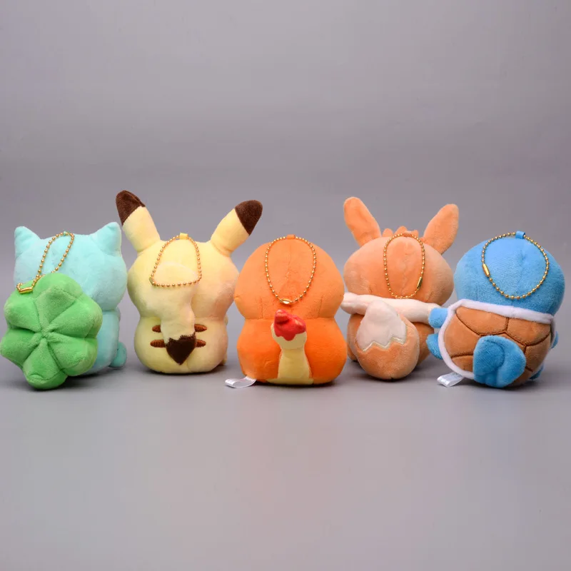 Porte-clés en peluche Pokémon pour enfants, jouets pendentif Pikachu, SLaura, Bulbasaur, Charmander, Sicilax, poupée en peluche Anime, cadeaux de Noël