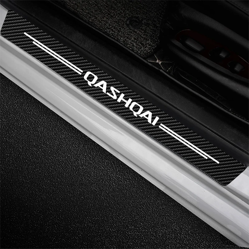 4X Car Door Threshold Sill Sticker For Nissan Qashqai J10 J11 J12 2013 2015 2016 2017 2018 2019 2020 2021 Qashqai Emblem