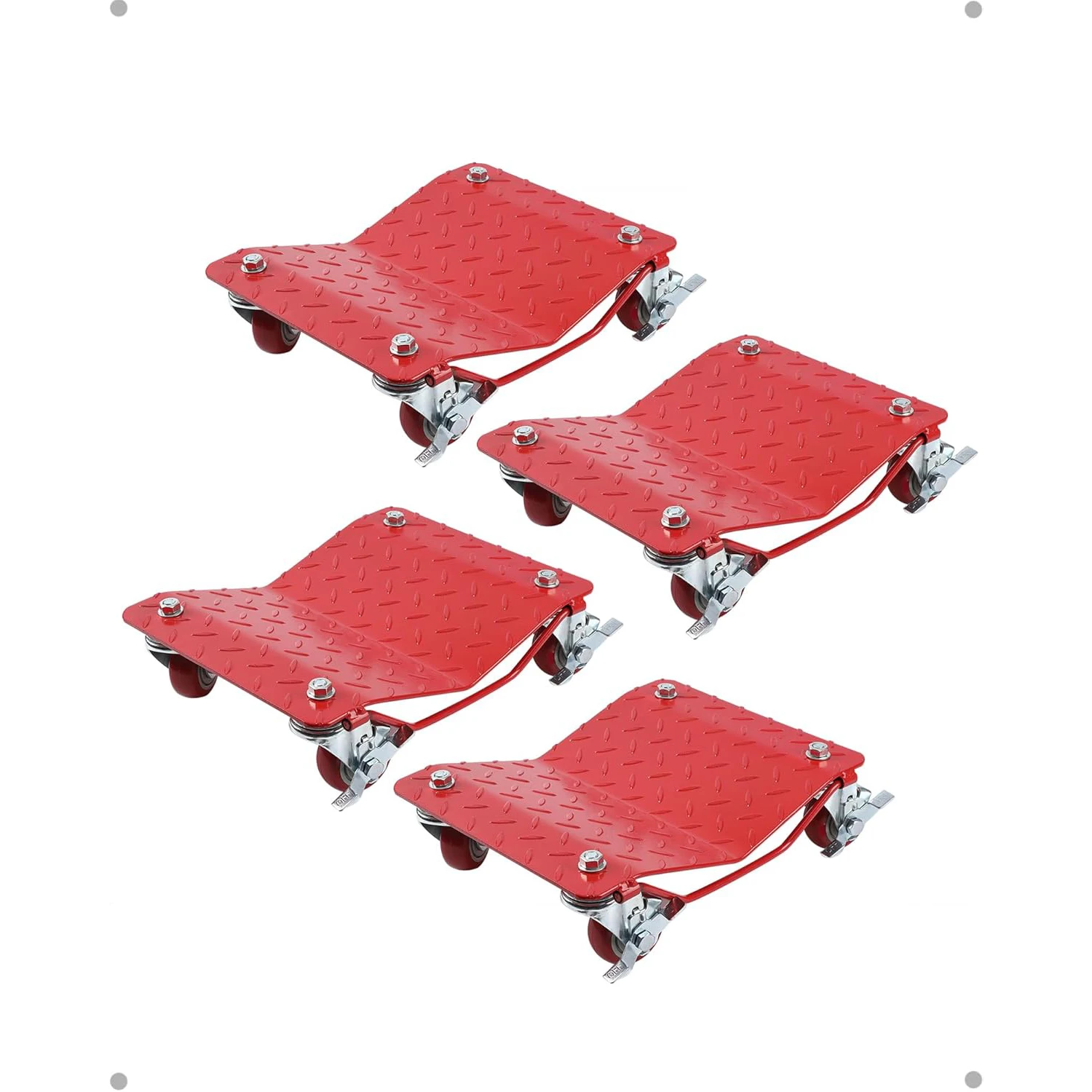 

Тележка для перемещения автомобилей 6000 фунтов, сверхмощный комплект с гибкими колесами и противоскользящими накладками для перемещения легковых автомобилей и пикапов, красная