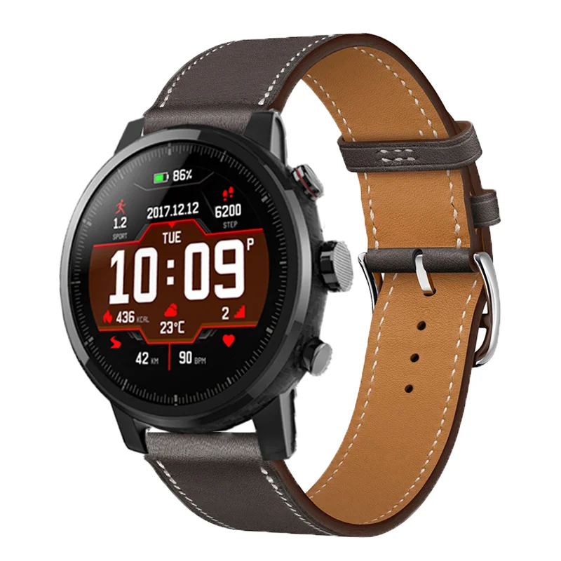 Correa de cuero para reloj Huami Amazfit Stratos 2 2S, repuesto de correa de reloj SmatWatch