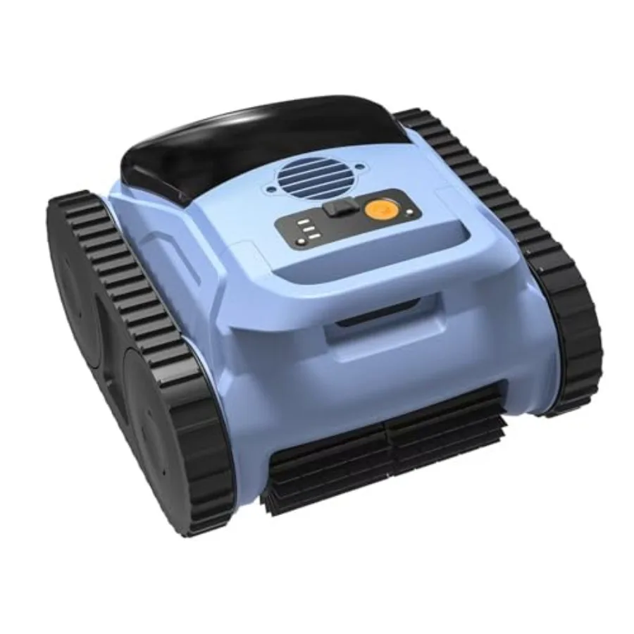 SAT20 Pro Robotic Pool Cleaner for inground pools: ABS plastic pale blue AI sonar smart navigation and cordless 180-min battery