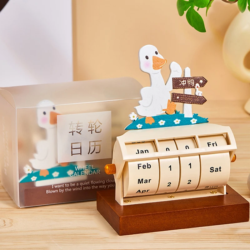 Rotating Perpetual Calendar Desktop Ornaments Countdown Reminder Card 2025 Calendar Mini Rotating Desk Calendar Annual Calendar