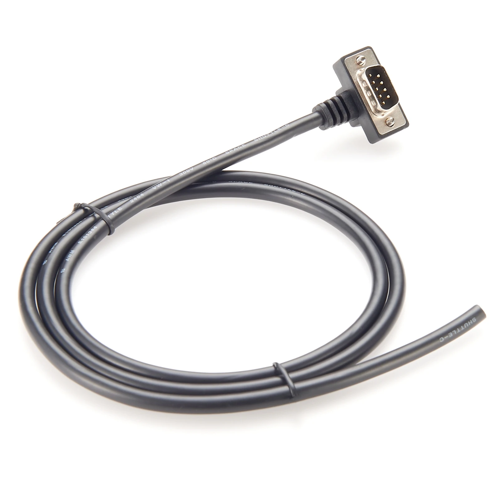 

90 Degree Ultra Thin DB9 RS232 Serial Communication Cable Up/Down Angle Compact Slim D-Sub 9Pin Male Single-Ended Wire for CNC