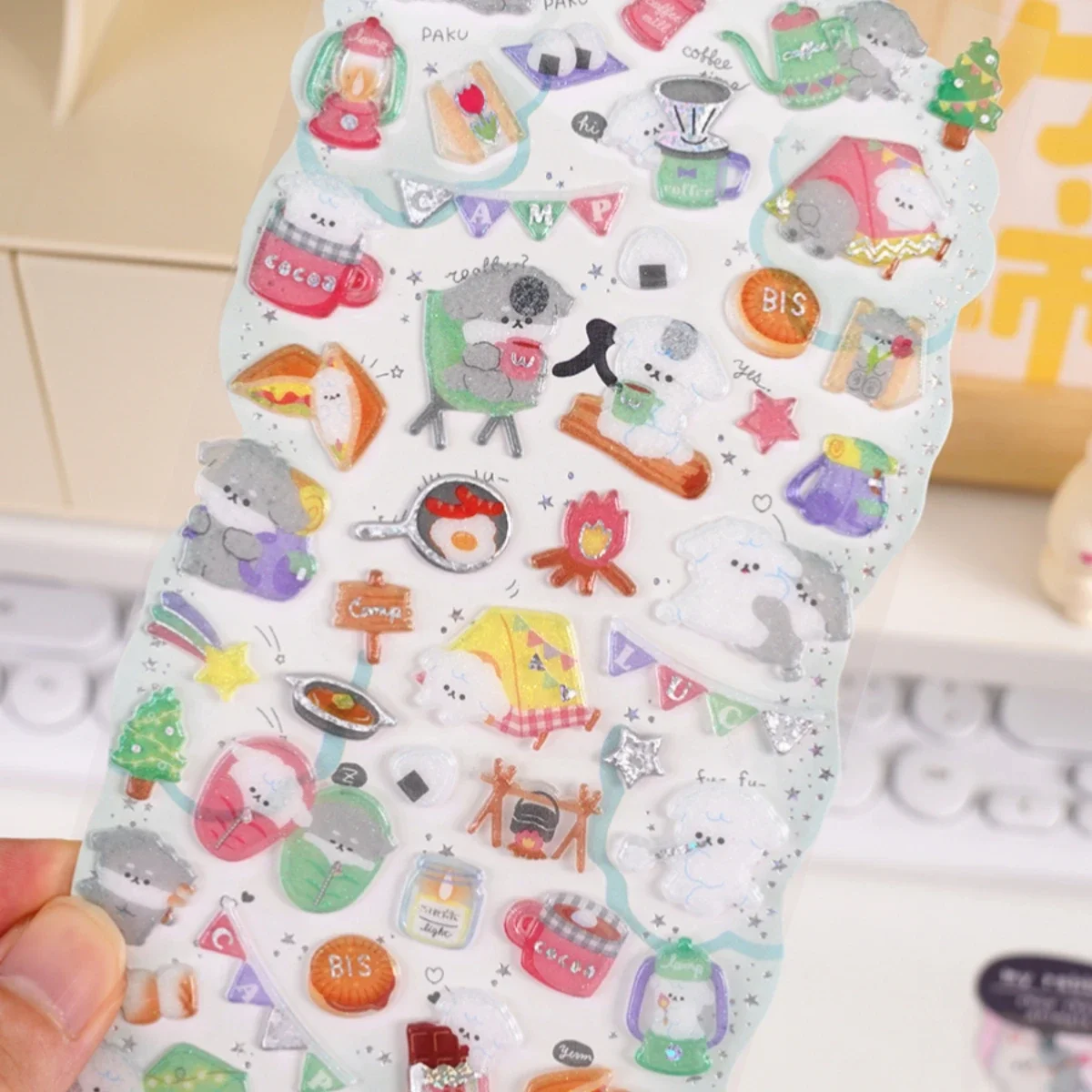 1 pc Kawaii Colorful Candy 3D Crystal Decor Stickers Scrapbooking Diy Journaling Stationery Diary Sticker Gift Prizes Kids