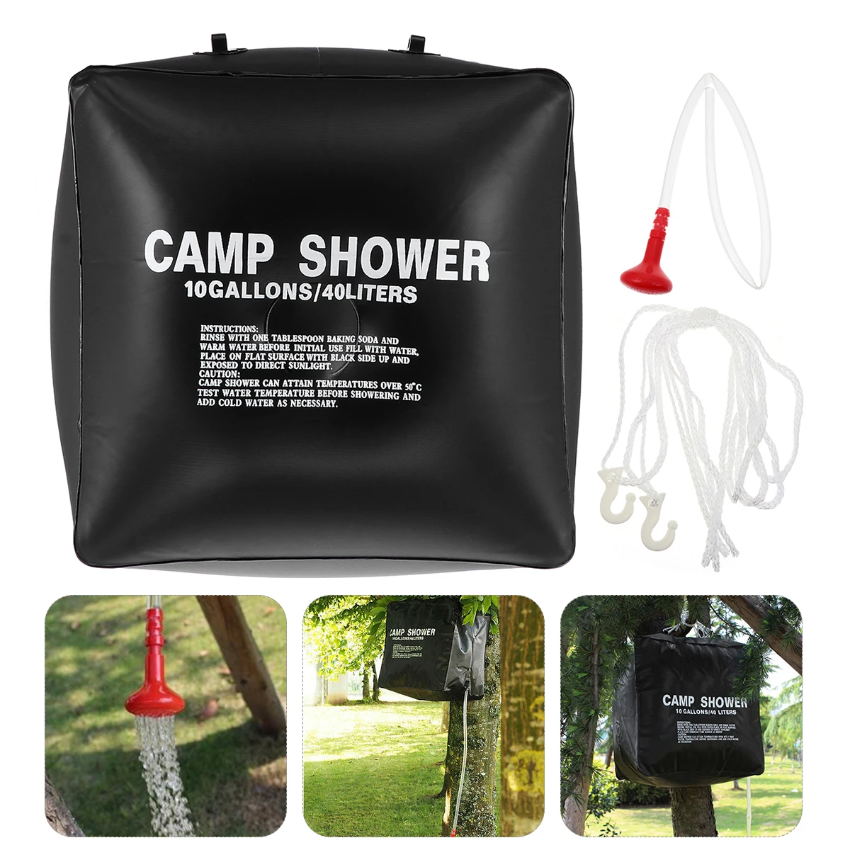 

Solar Shower Bag Durable PVC Material 1 Set Camping Supplies Portable Pouch for Hiking Fishing Hunting Barbecue Picnic Travel
