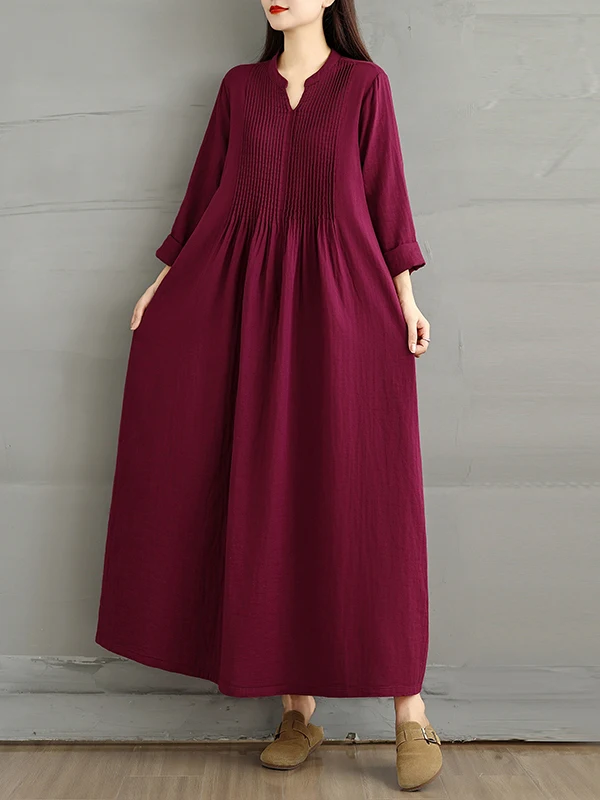 Vestido Retro Solto de Manga Longa com Camadas Duplas de Tule, Crimento até o Joelho, Cintura Alta, Estilo Casual F