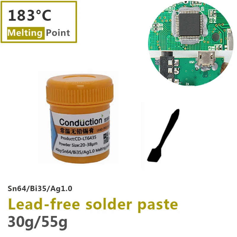 

Lead-free Solder Paste Tin 183°C Flux For Soldering SMD BGA IC PCB Needle Tube Tin Solder Paste Welding paste Welding Component