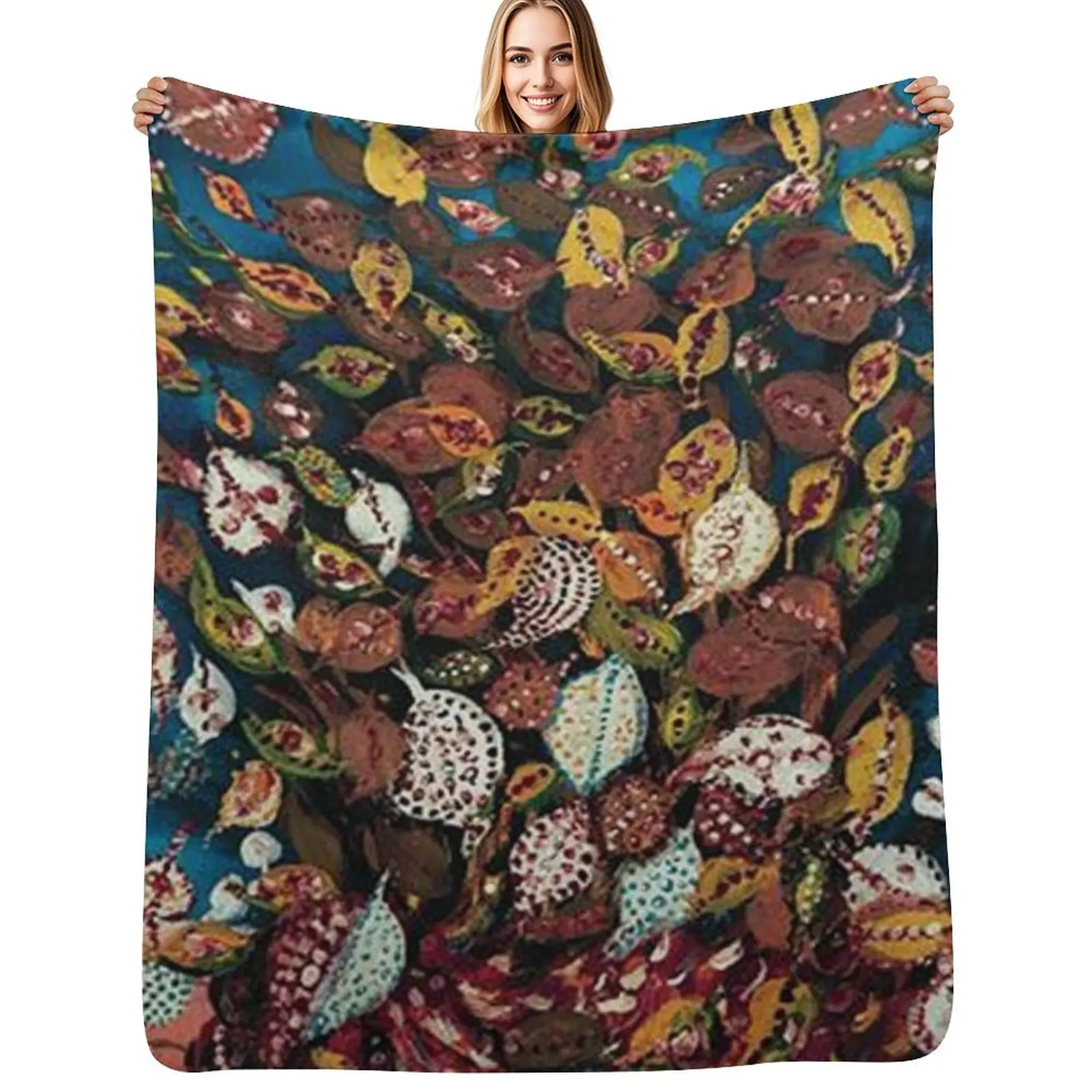 Le Bouquet de Feuilles - Seraphine Louis - Favourite Artists Collection Throw Blanket Sofas anime cosplay anime Blankets
