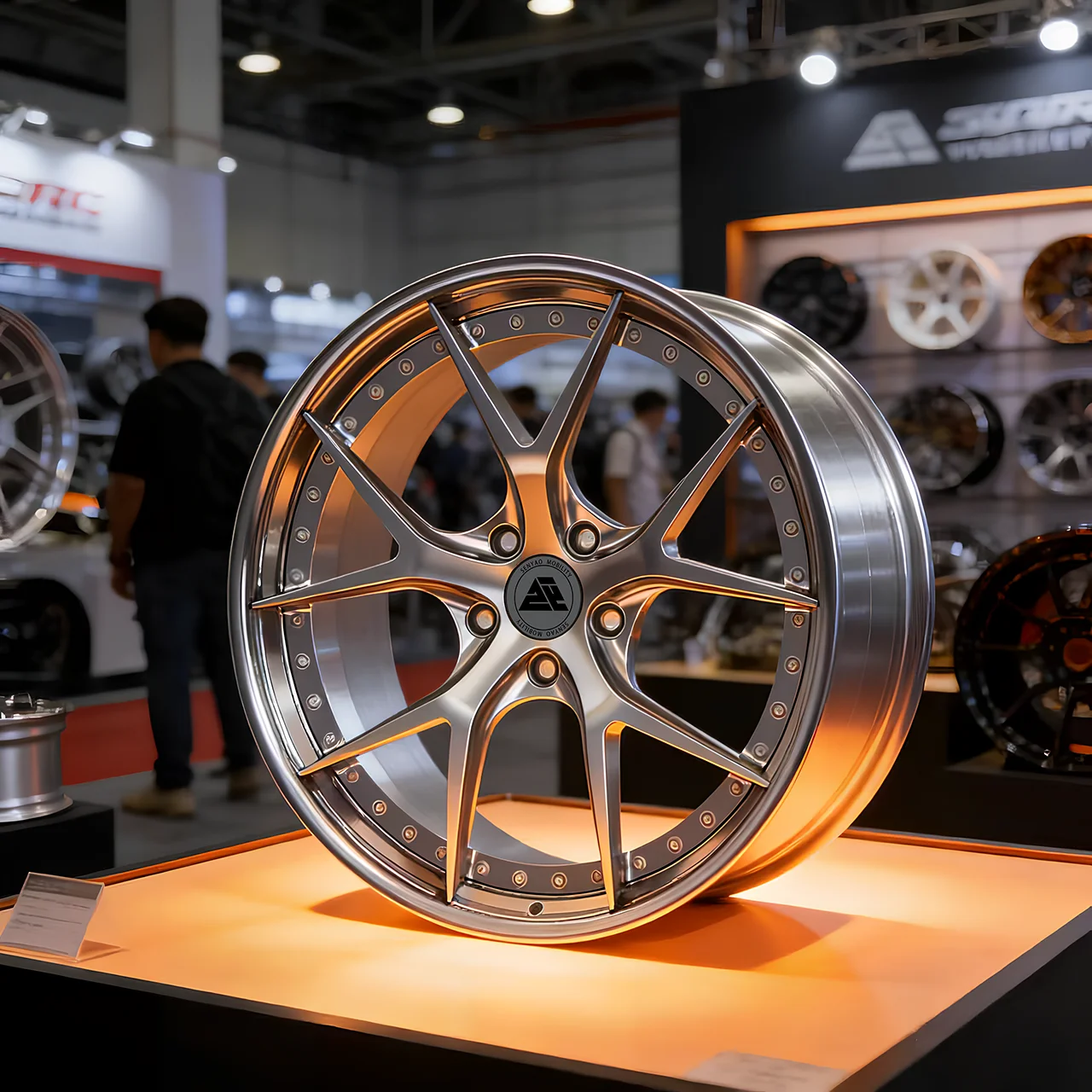 SenYao 2-piece forged 6061-T6 wheel, brushed silver spoke, polished silver lip, custom for BMW 5 Series
