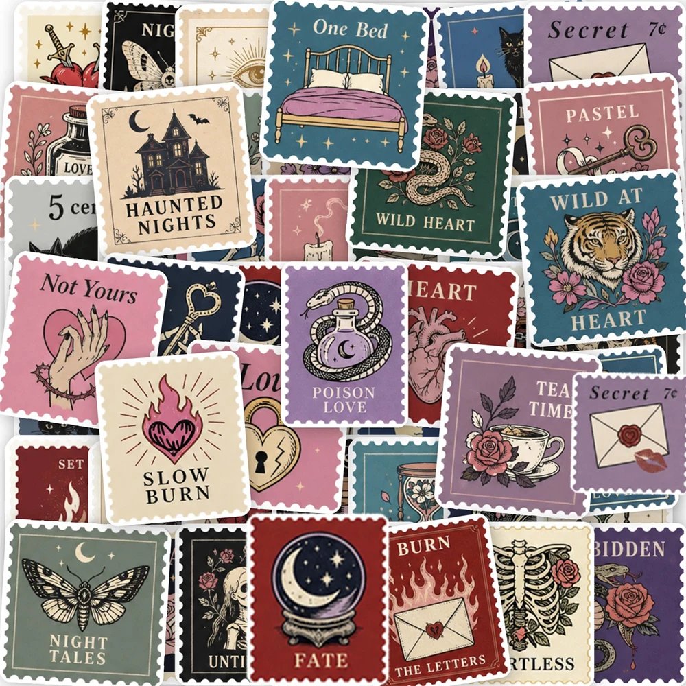 10/30/50 Cool Gothic Stamp Horror Stickers Decorative Scrapbook Helmet Scrapbooking Waterproof Vintage Style Skull Decal Packs