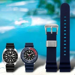 Silicone Watch Strap for Seiko Prospex Series Soft Waterproof Sweat-Proof Citizen City Water Ghost Watchband Accessories 22mm