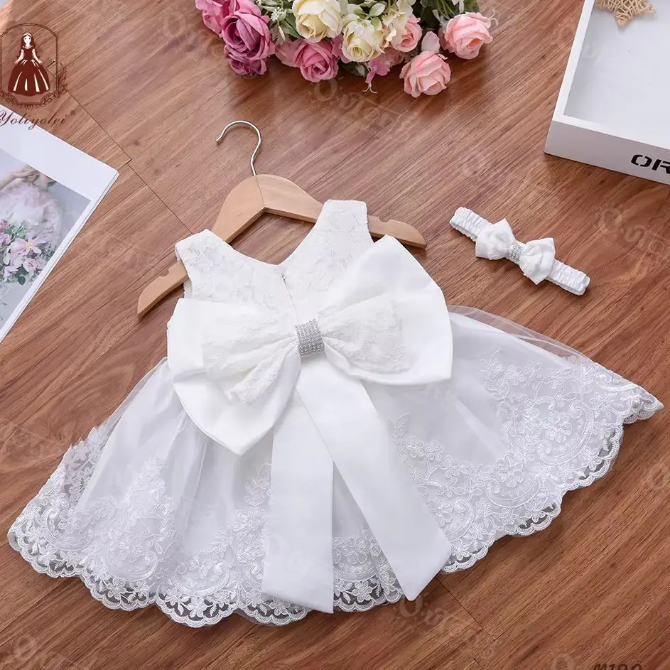 여아용 코스튬 공주 원피스, 첫 번째 생일 파티, 원피스 레이스, 0-24 개월, 새로운 패션