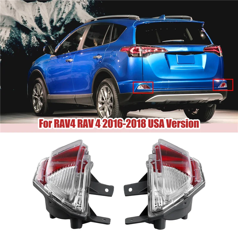 BB-For Toyota RAV4 RAV 4 2016-2018 USA نسخة مانع صدمات خلفي للسيارة ضوء الفرامل الذيل وقف الاحترار إشارة عاكس مصباح لا لمبة