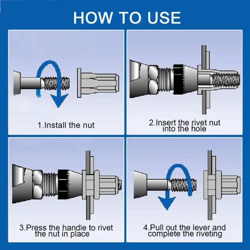 2/5/10/20Pcs 304 Stainless Steel Flat Head Rivet Nuts Insert Rivnut Nutsert M3 M4 M5 M6 M8 M10 M12