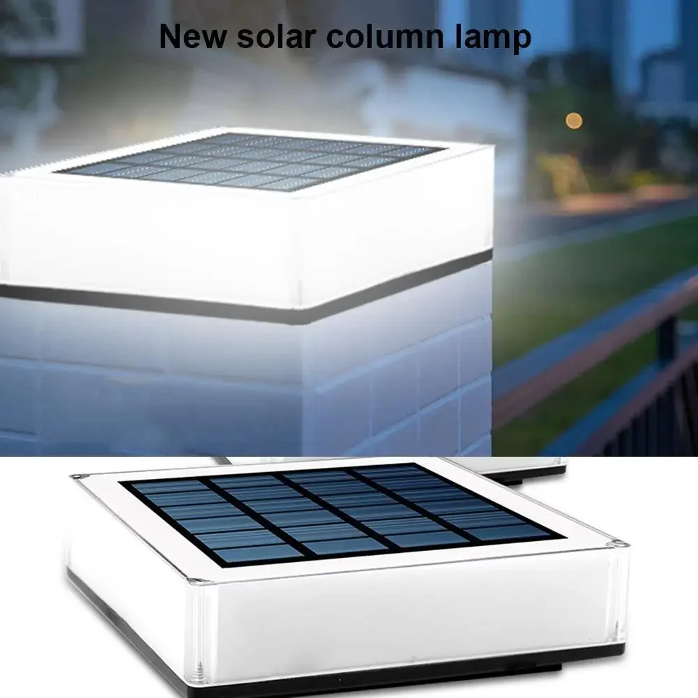 Solar Pillar Light LED Waterproof Terrace Lamp Outdoor Courtyard Garden Decoration Solar Energy Fence Pillar Lamp