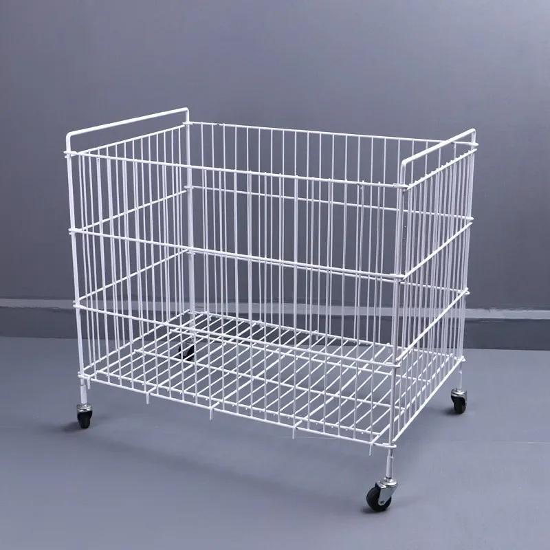Reinforced clothing cage, with casters, removable clothing display rack, promotional iron frame, metal mesh frame