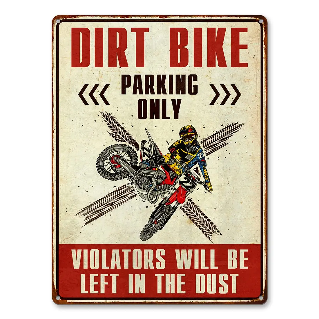 Dirt Bike Sign Decor For Boy - Dirtbike Accessories For Men, Motorcross Gifts For Men Aluminum Rust Free 9