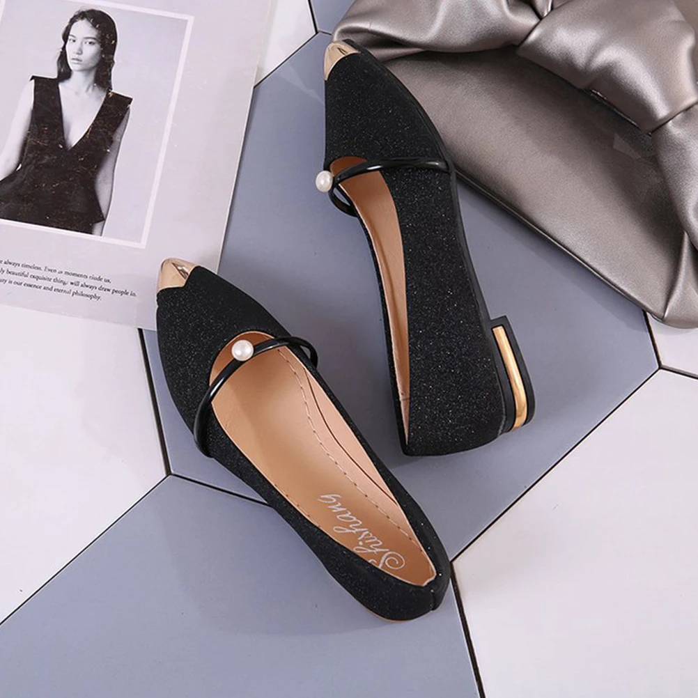 

Pearl Pumps Shoes for Girls Comfortable Women Flats Dressy High Heel Sandals Woman Summer
