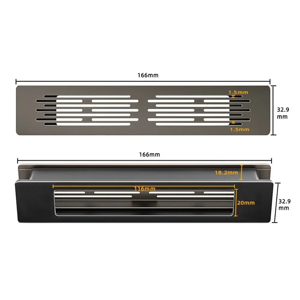 Aluminum Alloy/plastic Cabinet Breather Hole Cover Rectangle 30mm Wide Ventilator Grille Cover Breathable Mesh
