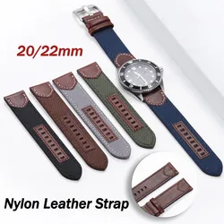 20/22mm West Cowboy Genuine Retro Nylon Leather Strap for Samsung Galaxy Watch Gear S2 S3 for Amazfit Bracelet Sport Watch Band