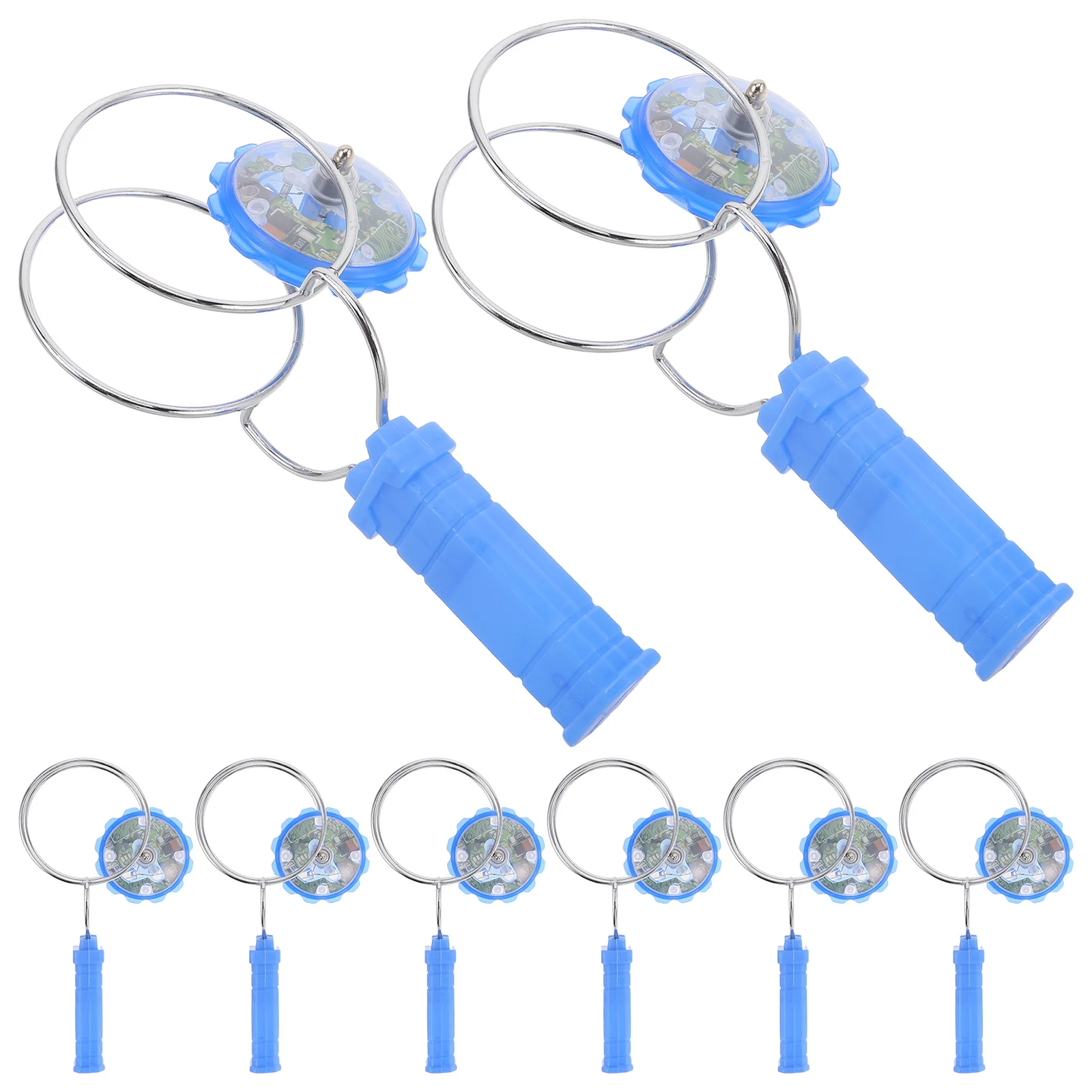 

8Pcs Light Up Spinning Tops Blue Glow Manual Spin Kids Party Favors Birthday Goodie Bag Fillers Novelty Glow in