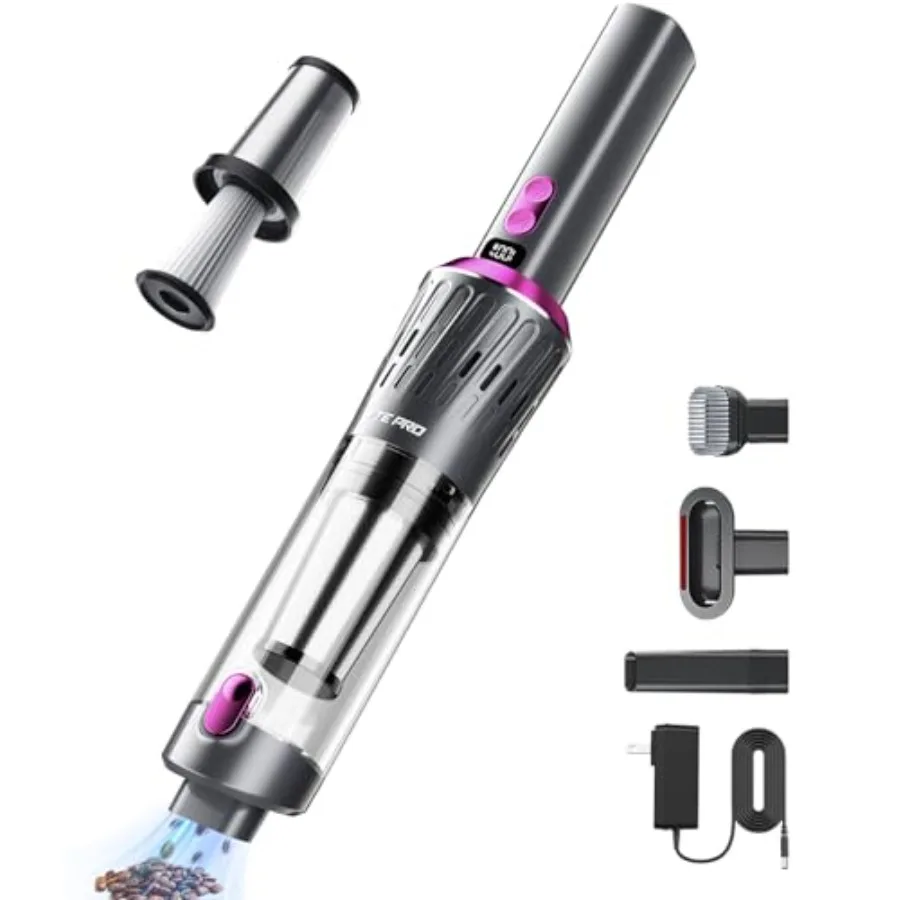 Handheld Vacuum Cordless 25000Pa Car Vacuum 3-in-1 Handheld Vacuum Includes Smart Display and Charging Base Hand Vac Cordless R